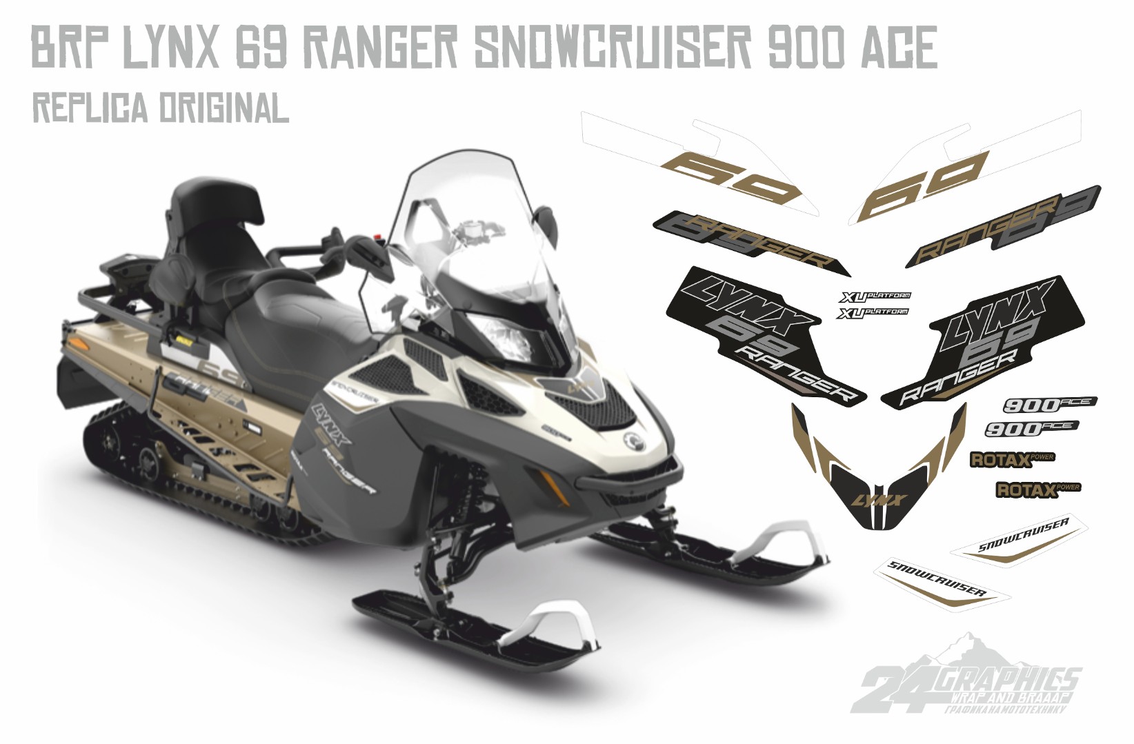Реплика оригинальных наклеек BRP Lynx 69 Ranger Snowcruiser 900 ACE